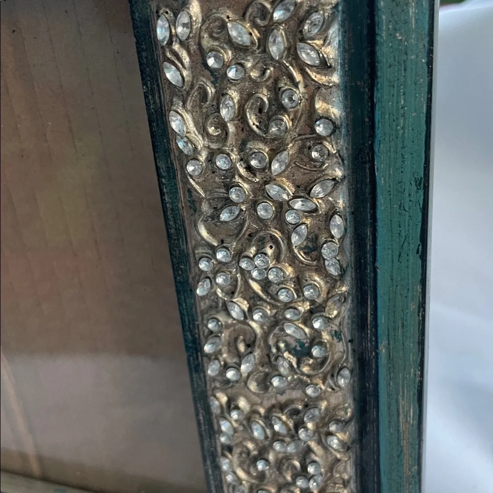 Pier 1 Green and Silver Ornate Picture Frame